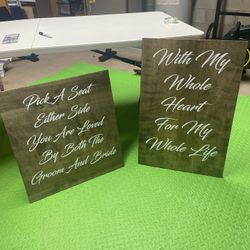 Wooden Wedding Signs 