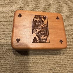 Heartwood Creations wooden laser engraved playing cards and dice box Made In USA
