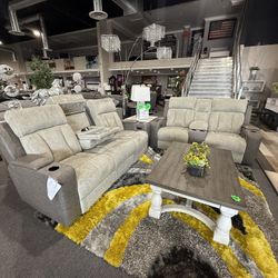 2 Pc Sofa And Loveseat With Headrest Heater/ Cooling  System 