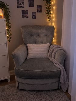 Gray Tufted Upholstered Armchair