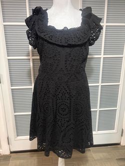 Black Eyelet Ruffle Dress