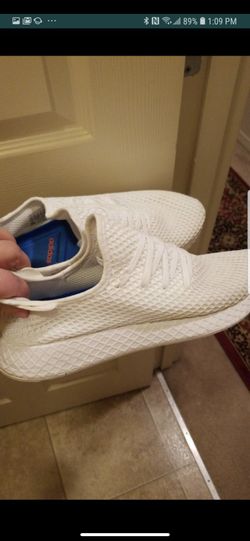 Adidas white shoes n