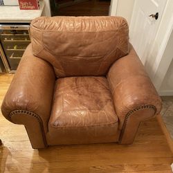 Italian Leather Oversize Club Chair 