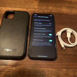 Iphone 11 UNLOCKED NEW!! %100 Battery Health with Otter Box Case