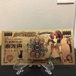 24k Gold Plated Sailor Jupiter Sailor Sailor Moon Banknote