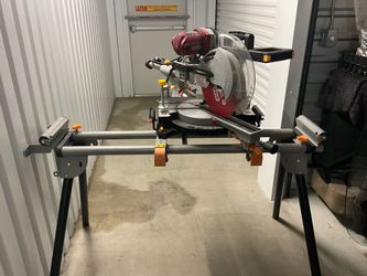 12 inch double bevel slide miter saw, with stand