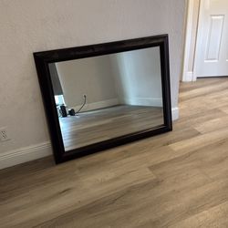 Large Mirror Dark Brown Border