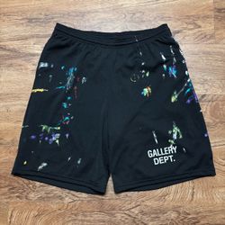 GALLERY DEPT. Black Studio Gym Shorts Men’s Size XL Hand Painted Japanese Mesh