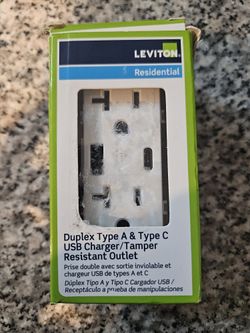 Duplex 20 Amp, Type A and C USB Wall Outlet 