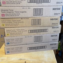 GENUINE XEROX COLOR TONER CARTRIDGES 006R01747/006R01748/006R0174,  LOT OF 6!