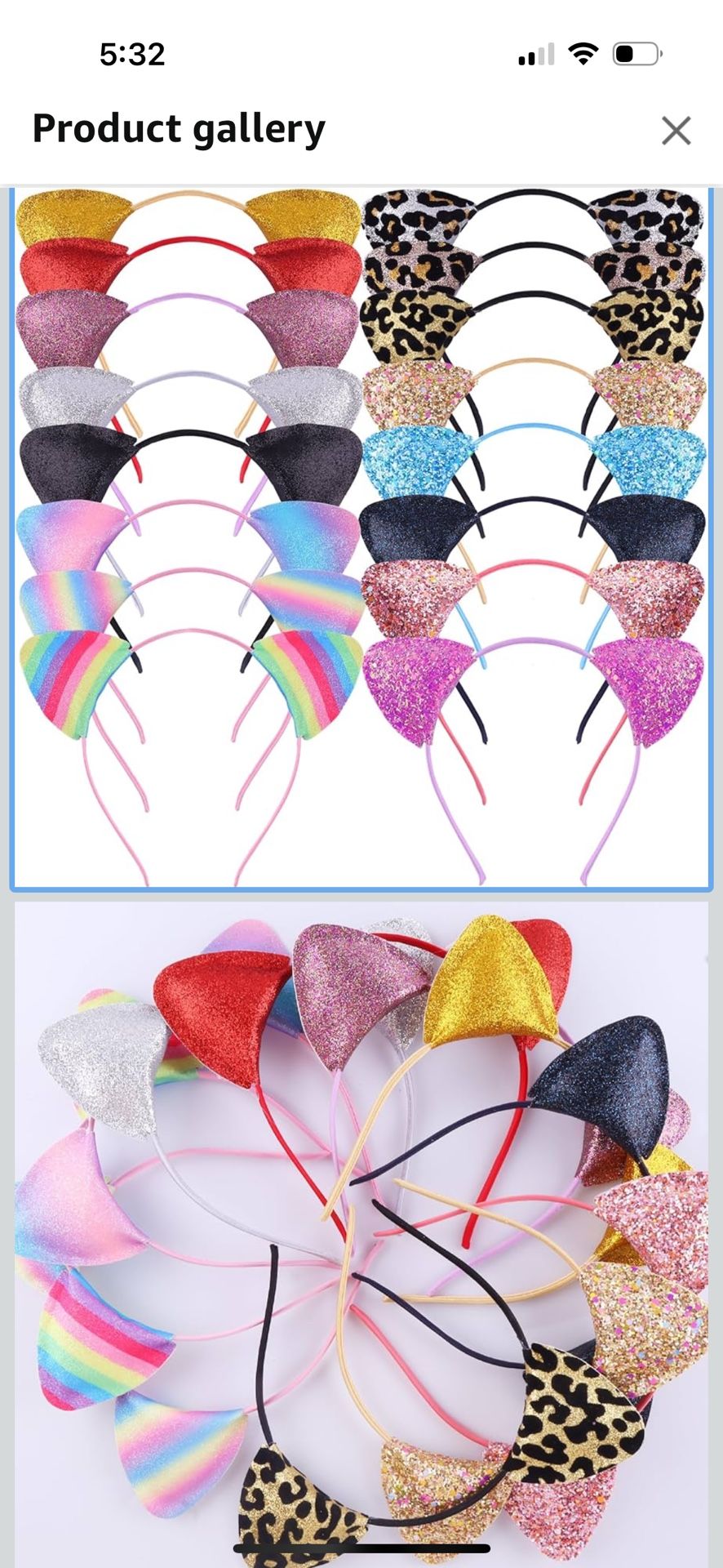 16 Pieces Cat Ears Headbands Set