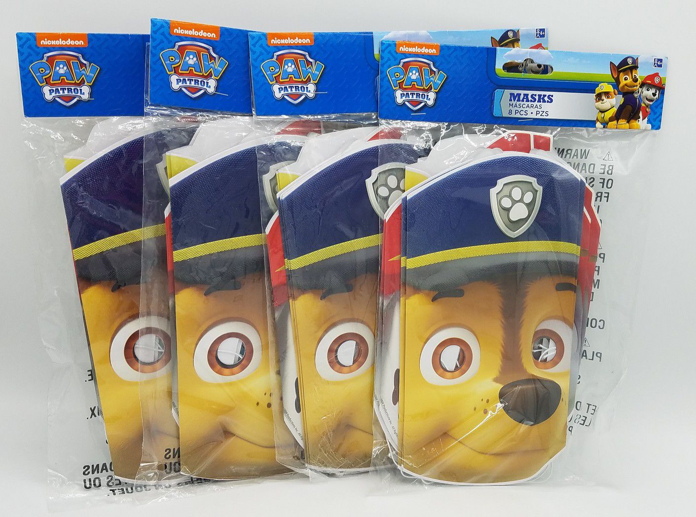 BRAND NEW!! 4 packs of Paw Patrol Party Masks! (8 masks in each pack)