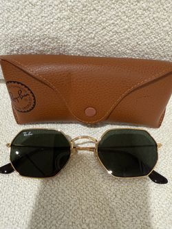 Ray-Ban Octagonal Classic Sunglasses – Gold Frame / Green Lenses