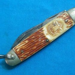 1952 VINTAGE IMPERIAL PROV USA BOY SCOUT CAMP SURVIVAL ENGINEERS FOLDING POCKET KNIFE KNIVE