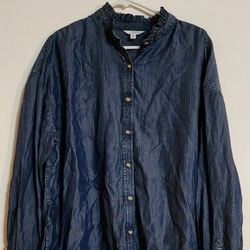 NWT Time and Tru Blue Jeans Shirt Size XL