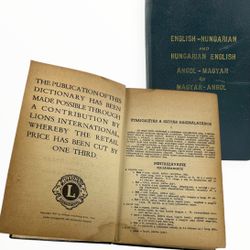 Vintage 1957 English Hungarian Hungarian English Dictionary Frick Hardcover