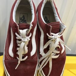 Burgundy Low-Top Vans