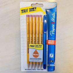 Paper Mate Sharpwriter 5 Mechanical Pencils + 1 InkJoy Pen HB#2 0.7mm 2014