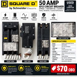 Square D 50 amper GFCI circuit breaker