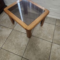 Side Table with Glass Top