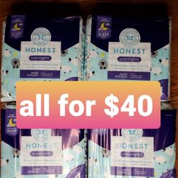 Honest Size 4 Overnight Diapers $40