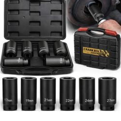 Juego de dados de tornillo de manivela ponderado de 1/2 pulgadas, 0.669 in, 0.748 in, 0.827 in, 0.866 in, 0.945 in, 1.063 in, juego de enchufes de equ