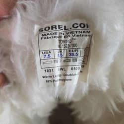 Sorel White Fure Women's Snow Boots 7.5