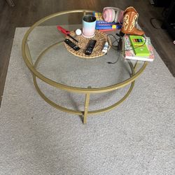Gold Glass Top Circular Table