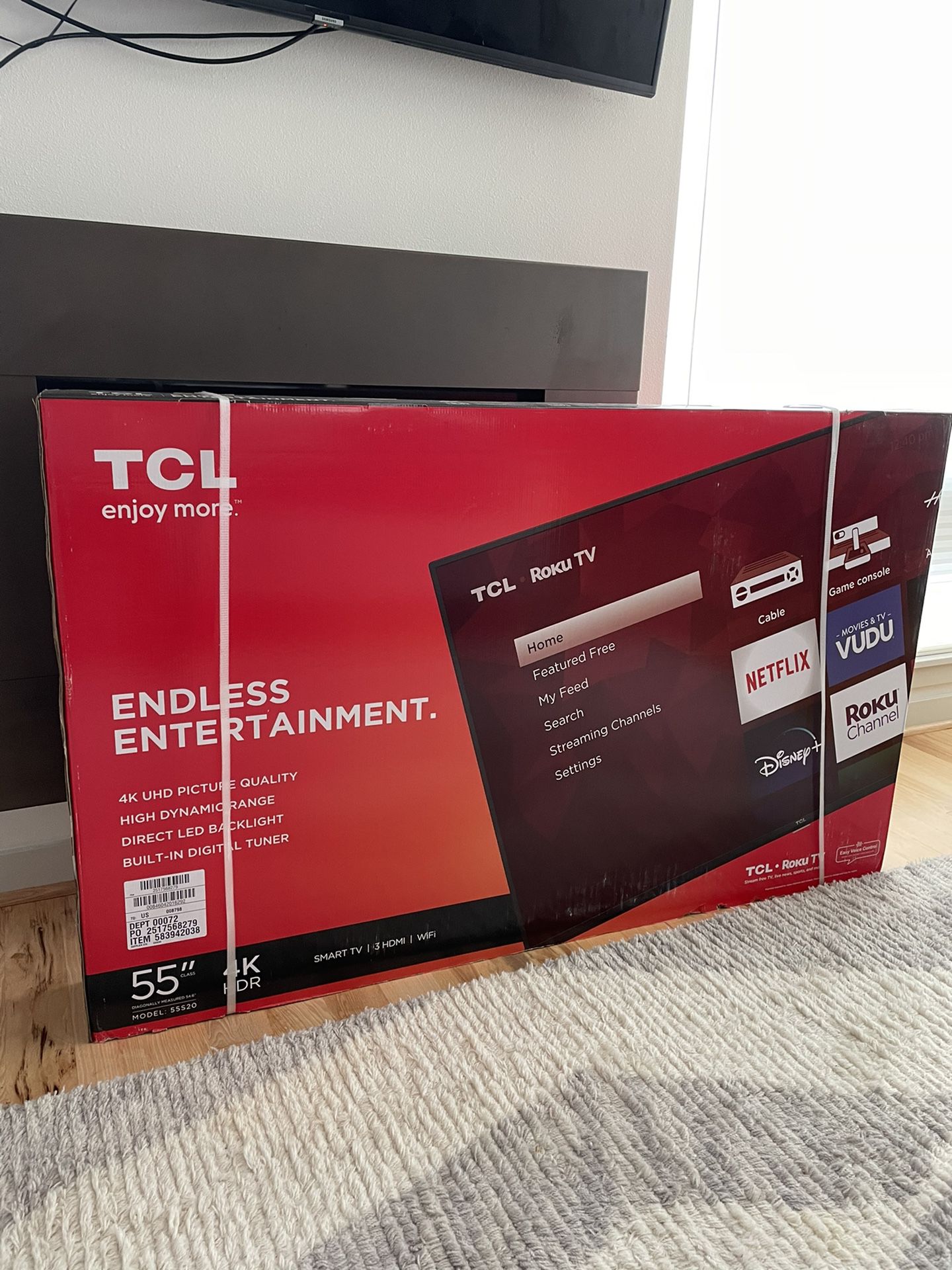 TCL 55 Inch 4K Roku Tv (new)