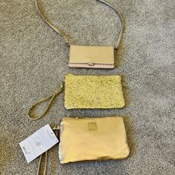 Wallets With Charger Wristlet  Gold