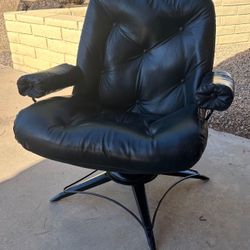 Vintage All Original Black Homecrest Swivel & Rock Chair 