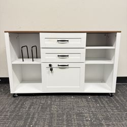 Mobile File Cabinet With Damage In The Front 