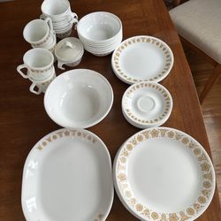 Vintage Corelle By Corning Dish Cups Plates Set Lot