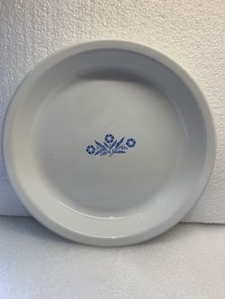 Vintage Corning Ware, 9 Inch Pie Plate, Blue Cornflower 