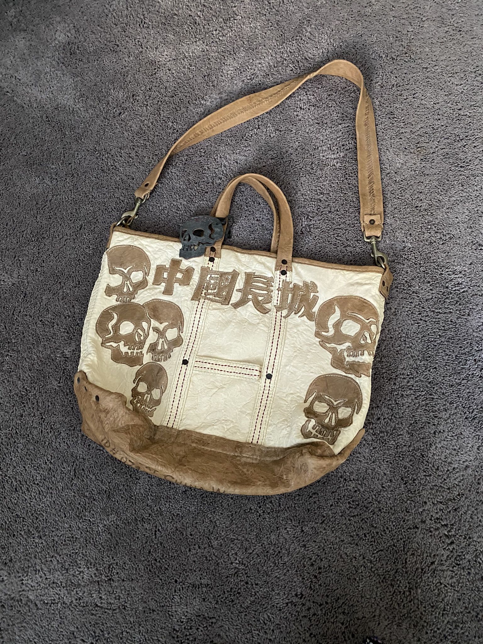 The Great China Wall - Large Lambskin Leather Bag