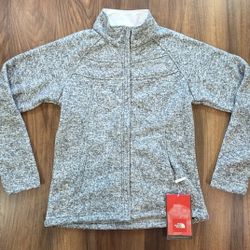 The North Face Womens Small Indi Fleece Gray Full Zip Pockets Jacket A7M8EY8 New