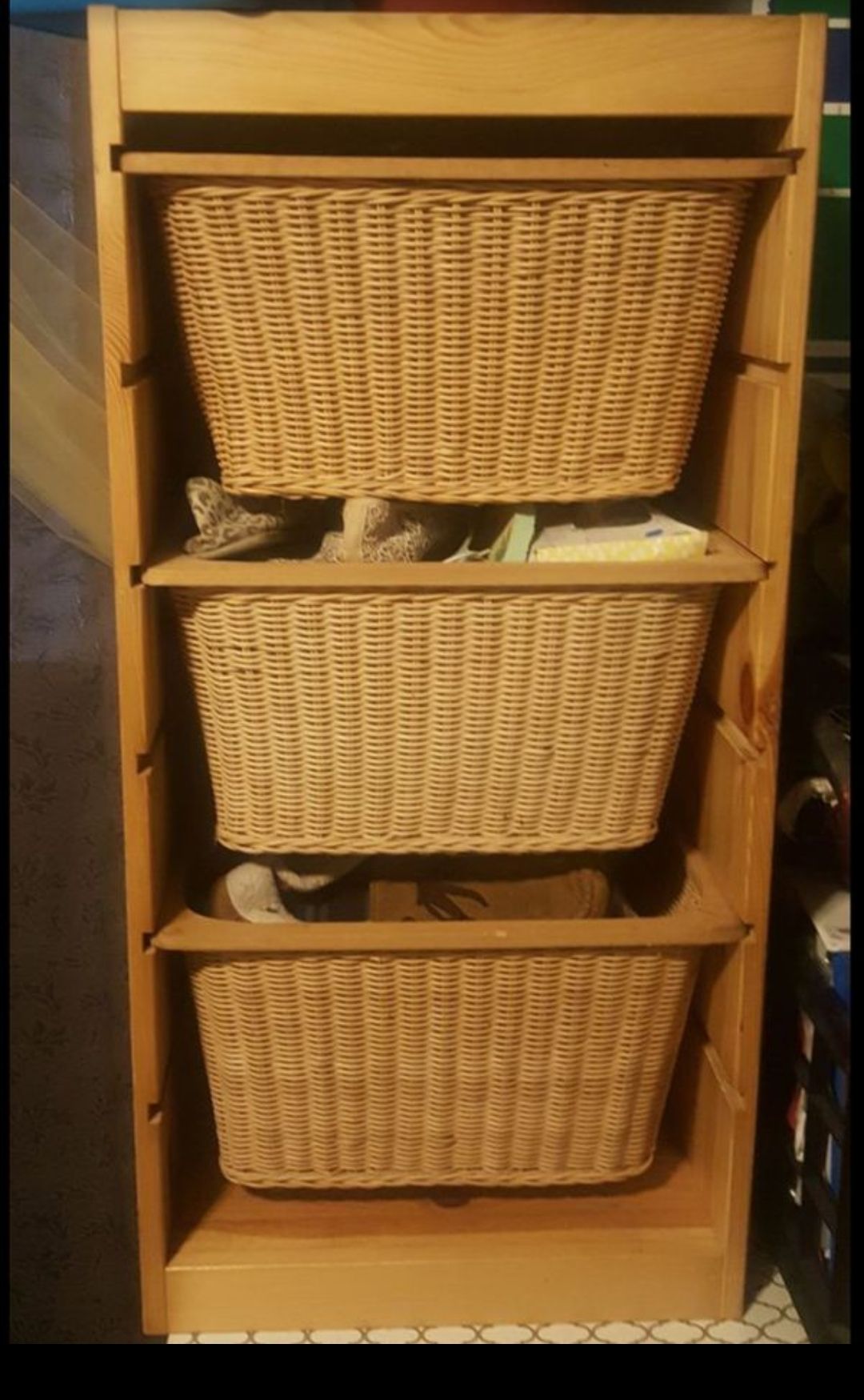 Ikea trofast with wicker baskets