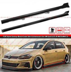 12-20 VW Golf 4DR TCR Style Gloss Black Side Skirt Extensions