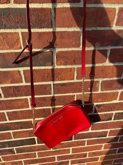 Michael Kors Red Leather Crossbody Bag