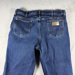 Wrangler Jeans Mens 34x30 Blue Cowboy Cut Original High Rise 937STR Denim #2705