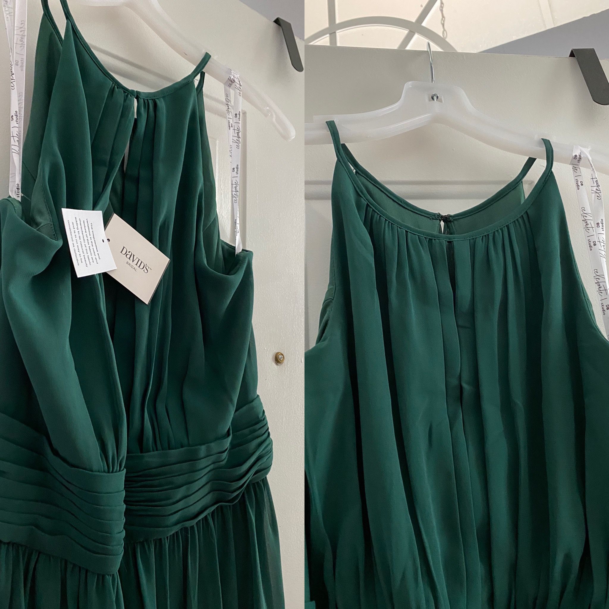David’s Bridal Juniper Green Holiday Dress Long Sz14 New