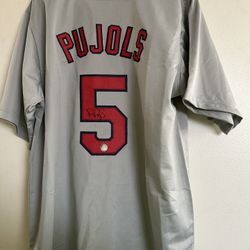 ALBERT PUJOLS SIGNED ST LOUIS CARDINALS AUTOGRAPHED CUSTOM JERSEY W/COA - XL 823