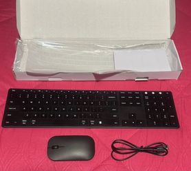 Wireless Bluetooth Keyboard And Mouse For Mac, Multi-Device Rechargeable Slim Keyboard And Mouse Stainless Steel Full Size, Compatible With MacBook Pr