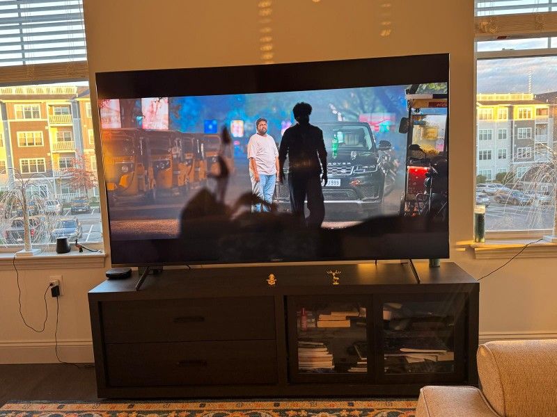 SONY 75" TV WITH TV TABLE