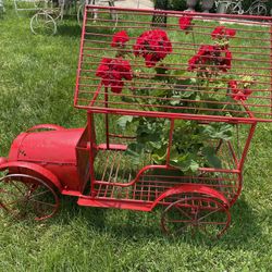 Vintage Metal Truck Plant Stand  