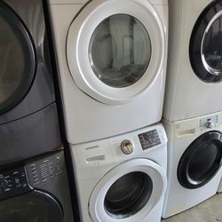 Samsung Front Loading Washer And Stackable Gas Dryer Set 