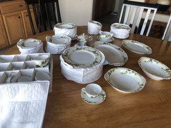 Japan KENT Bali Hai Exceptional 12 piece fine china setting with all serving bowls and platters