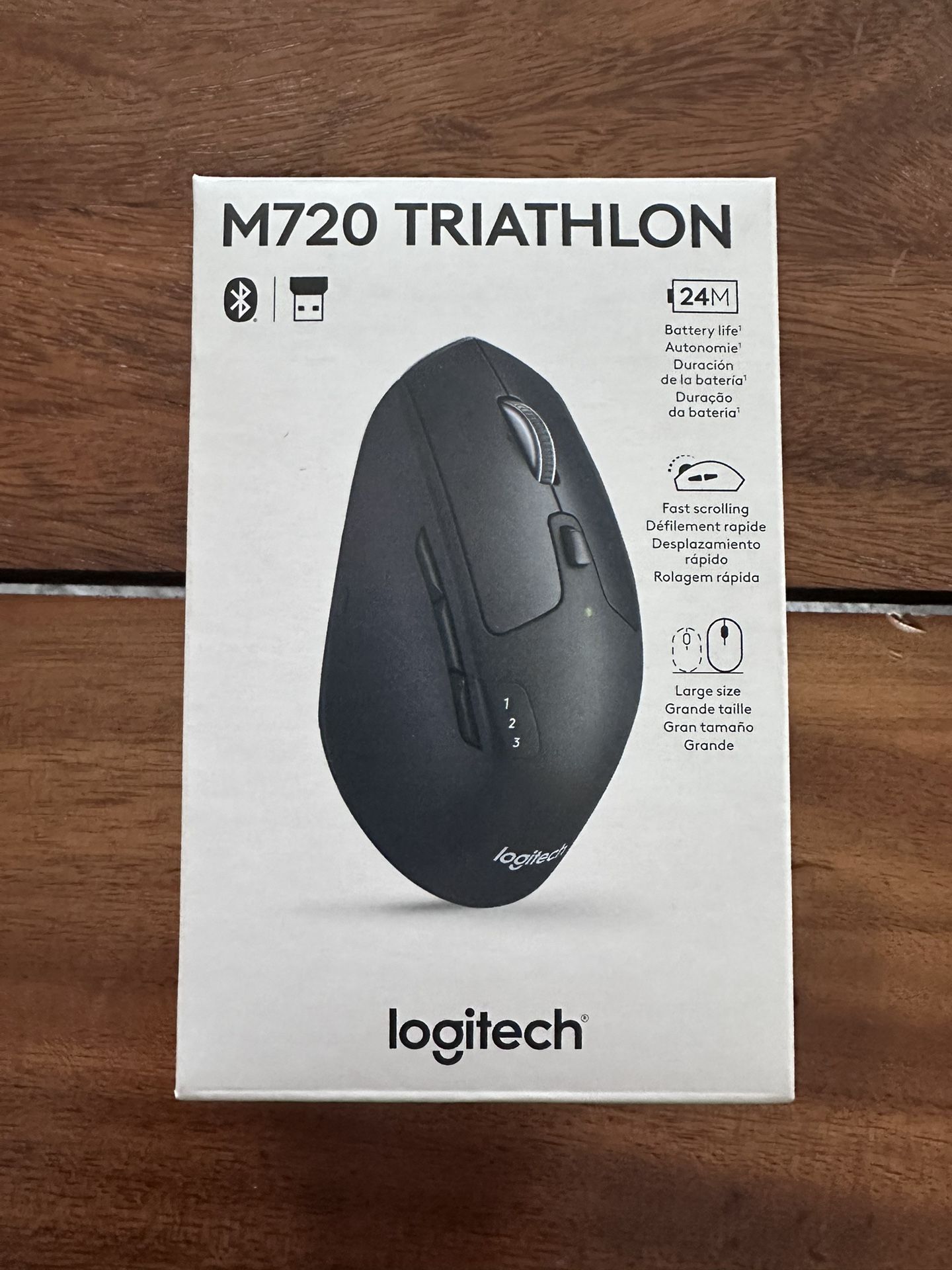 BRAND NEW SEALED 2025 Logitech M720 Triathlon Multi-Device Wireless Mouse with Hyper-Fast Scrolling