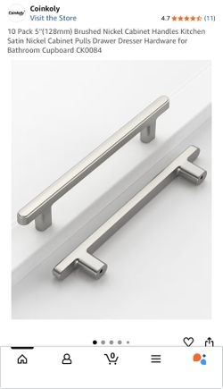10 Pack 5''(128mm) Brushed Nickel Cabinet Handles
