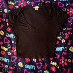 Y2K crop top cute black 